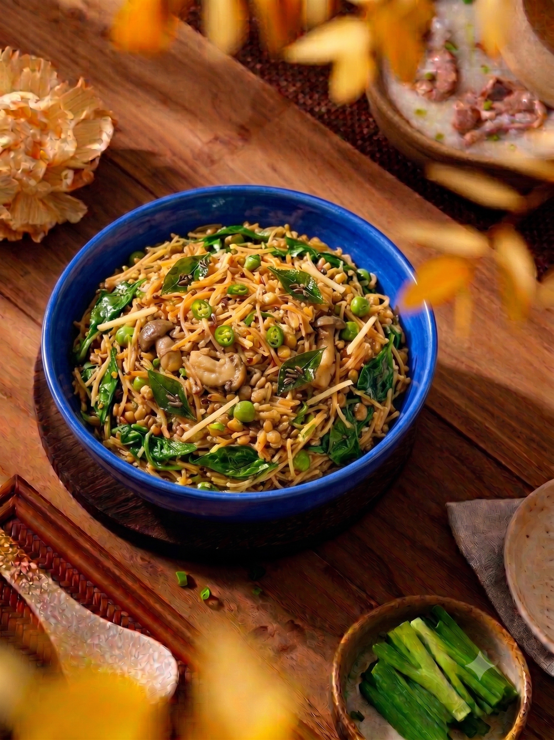 Aallya Mushroom Horsegram (Kollu) Vermicelli Khichdi